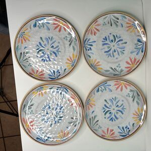 Food Network Set of Four Melamine Salad/Dessert Plates Sorrento Design 9" Plates